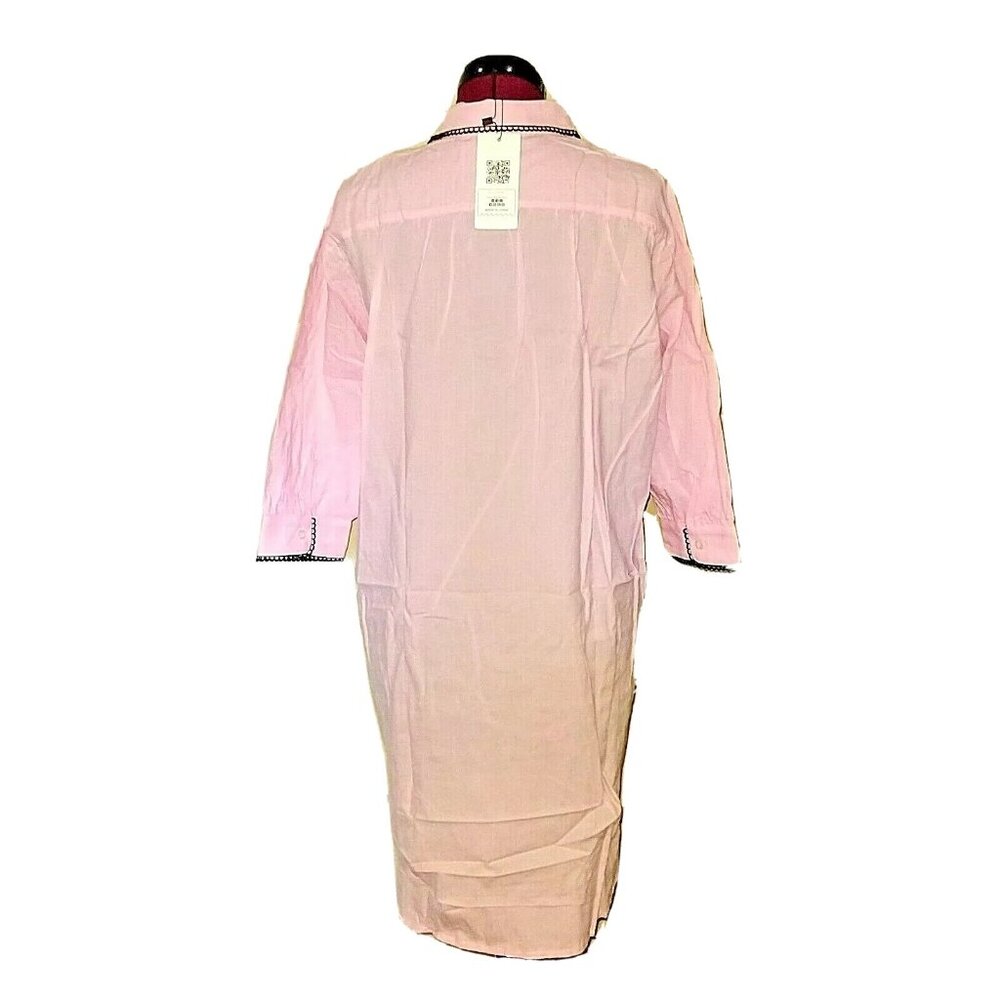 Ekouaer Women's Nightgown Sleep Shirt Pink Black Size Large Loungewear Sleepwear - Picture 3 of 7